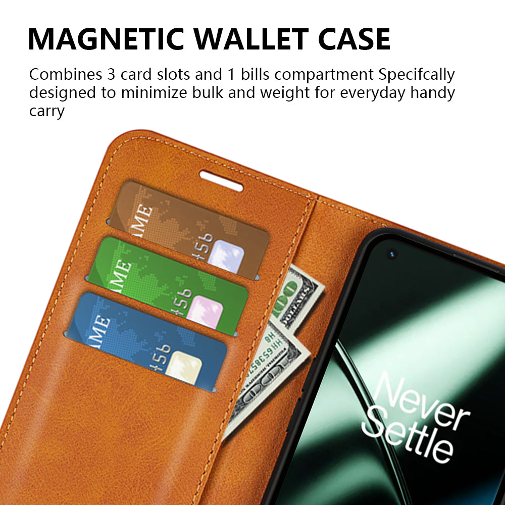 Shockproof Phone Case For OnePlus 11 5G PU Leather Stand Wallet Calf Texture Square Magnetic Clasp Phone Cover Shockproof Phone Case For OnePlus 11 5G PU Leather Stand Wallet Calf Texture Square Magnetic Clasp Phone Cover